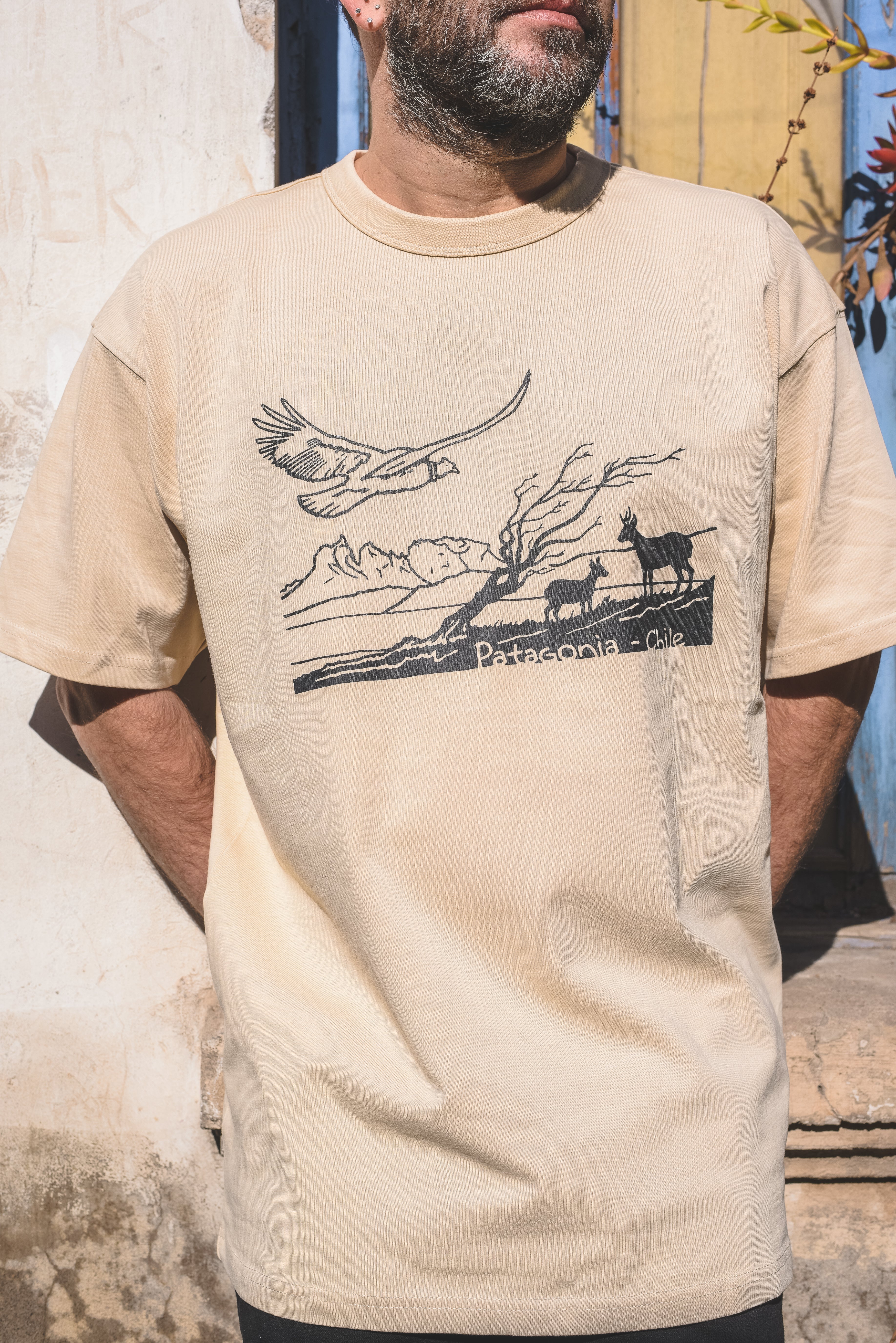 Polera oversize Patagonia Chile – diseño natural y artesanal