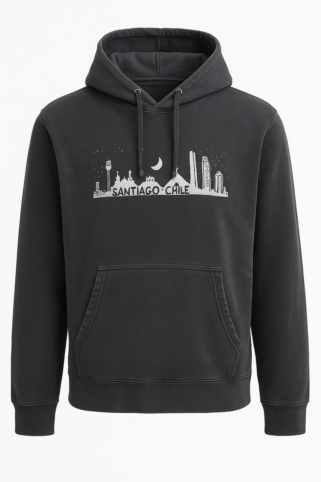 Polerón Acid Wash negro Santiago Chile – diseño urbano inspirado en la ciudad