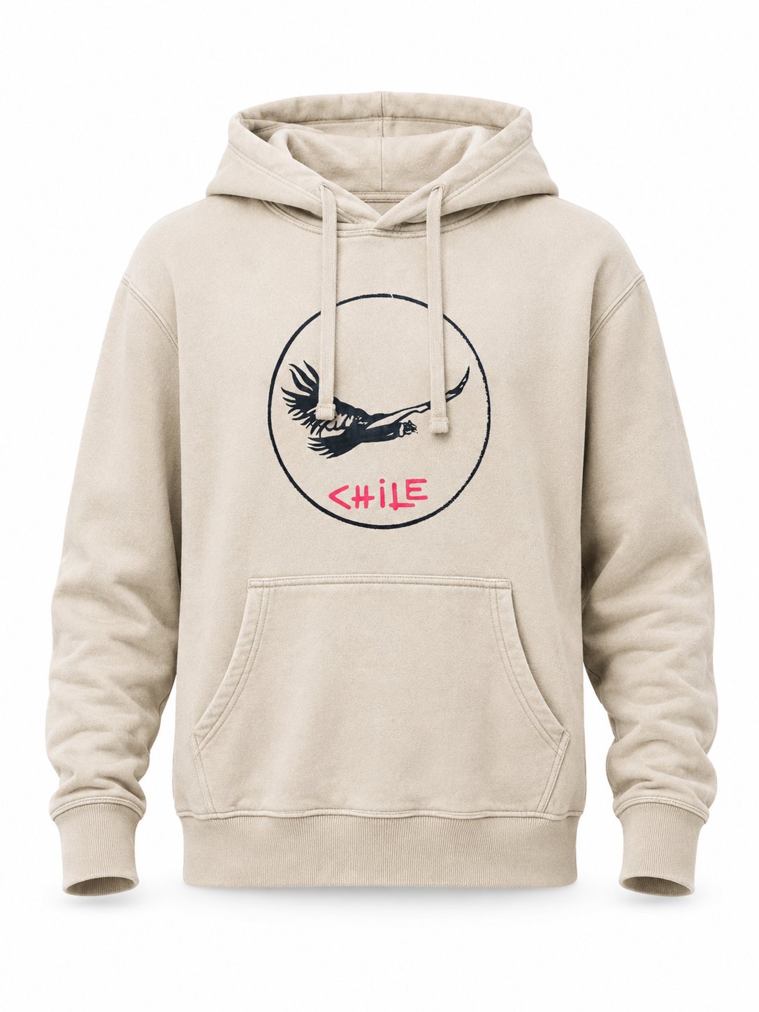 Polerón beige cóndor de Chile – diseño original inspirado en aves andinas